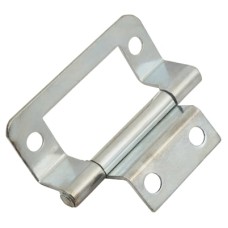 Cranked Type 2 Flush Cabinet Hinge - 50 x 10 x 1mm - Nickel Plated - Pack of 5 Pairs