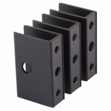 Pro Toilet Cubicle Panel Bracket - 12-13mm Panels - Black Textured - Pack of 3