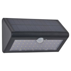 Forum Zink Dawdon 9.2W LED Solar Outdoor Down Wall Light with PIR - IP44 - 6000K - Black