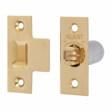 Original British Pattern Roller Catch - 23 x 59mm Faceplate - Polished Brass