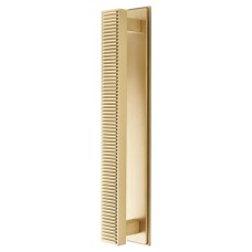 Hendel & Hendel Barrington Ribbed Cabinet Pull Handle on Backplate - 160mm Centres - Satin Brass