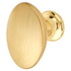 Exel Smooth Round Cabinet Knob - 25mm Diameter - Satin Brass