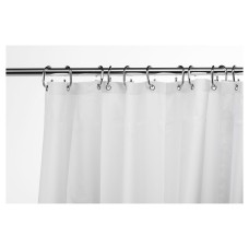 Croydex Long Drop Shower Curtain - 1800 x 2000mm - White Polyester 