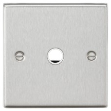 Knightsbridge 20A Square Edge Flex Outlet Plate - Brushed Chrome