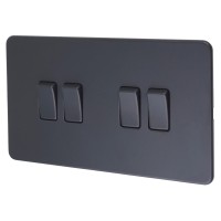 Knightsbridge 10AX 4 Gang Screwless Flat...