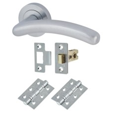 Exel Carina Latch Door Handle on Rose Kit - Satin Chrome