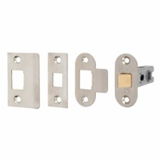 Exel Contract Bolt Through Tubular Latch - 67mm Case - 46mm Backset - Radius - Polished Nickel 