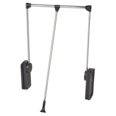 Heavy Duty Double Pull Down Soft Close Wardrobe Rail Lift - 600-830mm - Max 18kg - Black/Chrome