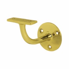 Exel Handrail Bracket - 75mm Projection - Polished Brass