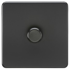 Knightsbridge 5 - 150W 1 Gang 2 Way Push On/Off Rotary Intelligent LED Dimmer Switch - Matt Black