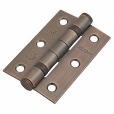 Twin Ball Bearing Butt Door Hinge - 75 x 50 x 2mm - Bronze Plated - Pair