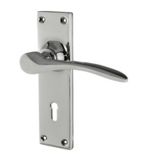 Hampstead Polished Chrome Keyhole Lock Door Handle - Buckingham Range - 152 x 41mm
