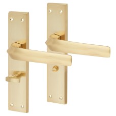 Exel Satin Brass Bathroom Door Handle - Norley Range - 200 x 42mm