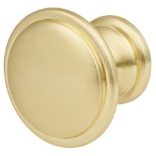 Exel Rim Round Cabinet Knob - 30mm Diameter - Satin Brass