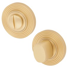 Burlington BUR81 by Frelan Bathroom Turn & Release with Reeded Rose - 53mm Diameter - Satin Brass