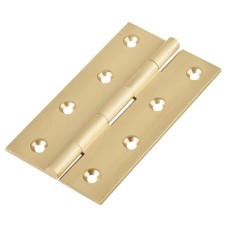 Solid Drawn Butt Door Hinge - 100 x 60 x 2.5mm - Satin Brass - Pair