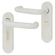 Hoppe AR600/25 Diamond White Nylon Steel Core Safety Bathroom Door Handle - 57m c/c - Paris Range