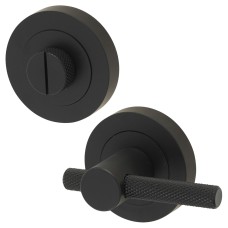 Jedo by Frelan Knurled Easy Bathroom Turn & Release - 50mm Diameter - Matt Black