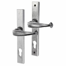 Olde Forge Cottage Slimline Lock Door Handle - Euro - 92mm c/c - Pewter