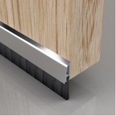 Stormguard Concealed Fixed Bottom Door Brush - 838mm Length - Brush Size 25mm - Chrome
