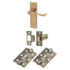Exel Victorian Scroll Latch Door Handle Kit - Antique Brass 