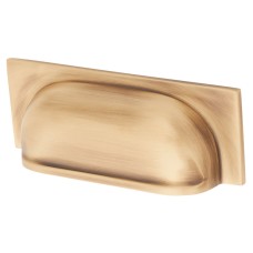 Alexander & Wilks Quantock Cabinet Cup Handle - 96mm Centres - Antique Brass
