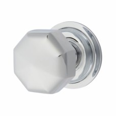 Exel Octagonal Centre Door Knob - 79mm Rose Diameter - Polished Chrome