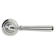 From The Anvil Polished Stainless Steel Door Handles on Round Art Deco Rose - Newbury Range 