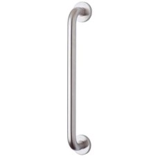 Exel 19mm D-Bar Door Pull Handle on Rose - Screw Fix - 425mm Centres - Satin Stainless Steel