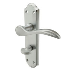 Carlisle Brass Satin Chrome Scroll Bathroom Door Handle - Madrid Range - 180 x 45mm