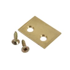 Bramah Rola Sash Window Stop Plate - 25 x 18mm - Satin Brass