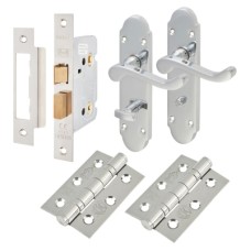 Exel Victorian Summer Bathroom Lock Door Handle Kit - Polished Chrome