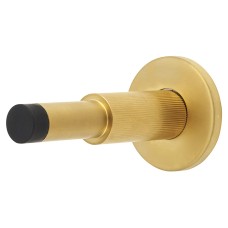 Hampstead Lines Projection Door Stop - 100mm Projection - PVD Satin Brass