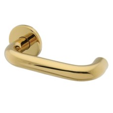 Hampstead PVD Brass 19mm Return to Door Handles on Round Rose 