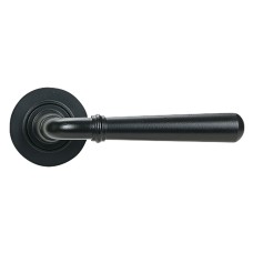 From The Anvil Matt Black Door Handles on Round Rose - Newbury Range 