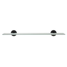 Croydex Epsom Flexi-Fix Frosted Glass Shelf - 590 x 135.5 x 60mm - Matt Black