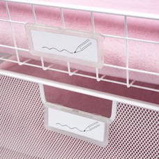 elfa Drawer Basket Tower - Label Holders for Mesh & Wire Drawers - Translucent