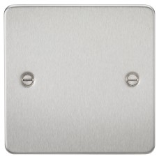 Knightsbridge 1 Gang Flat Plate Blank Plate - Brushed Chrome