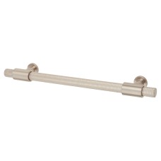 Hampstead Falmouth 12mm Knurled T-Bar Cabinet Pull Handle - 160mm Centres - Satin Nickel