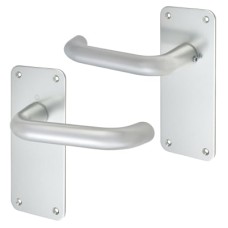 Exel Satin Aluminium 20mm Return to Door Latch Door Handle - 160 x 64mm