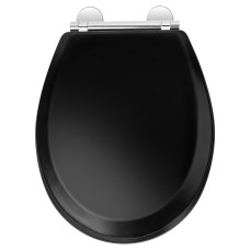 Croydex Lene Flexi-Fix Soft Close Wooden Toilet Seat - Matt Black
