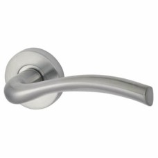 Jigtech Satin Chrome Door Handles on Round Rose - Solar Range 