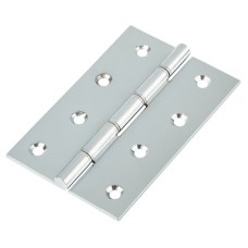 Double Steel Washered Butt Door Hinge - 100 x 67 x 2.2mm - Polished Chrome - Pair