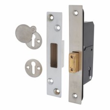Narrow 5511 5 Lever Deadlock - 51mm Case - 35mm Backset - Satin Stainless Steel
