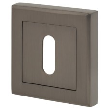Exel Square Escutcheon - 52 x 52mm - Keyhole - Gun Metal 