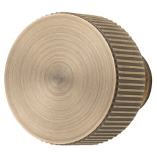 Carlisle Brass Lines Radio Round Cabinet Knob - 35mm Diameter - Antique Brass