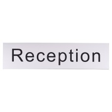 Exel Reception Door Sign - 200 x 50mm - Brushed Silver Plastic