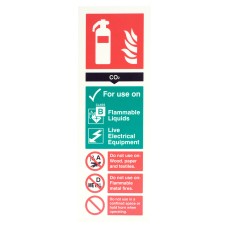 Exel Photoluminescent Co2 Extinguisher Sign - 100 x 300mm - Rigid Plastic