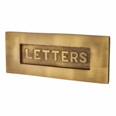 Heritage Brass by M Marcus Embossed Letter Plate - 254 x 102mm - Antique Brass