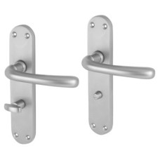 Exel Satin Chrome Bathroom Door Handle - Sassari Range - 182 x 39mm